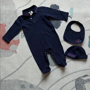 Gucci Navy Blue Kids One Piece Set